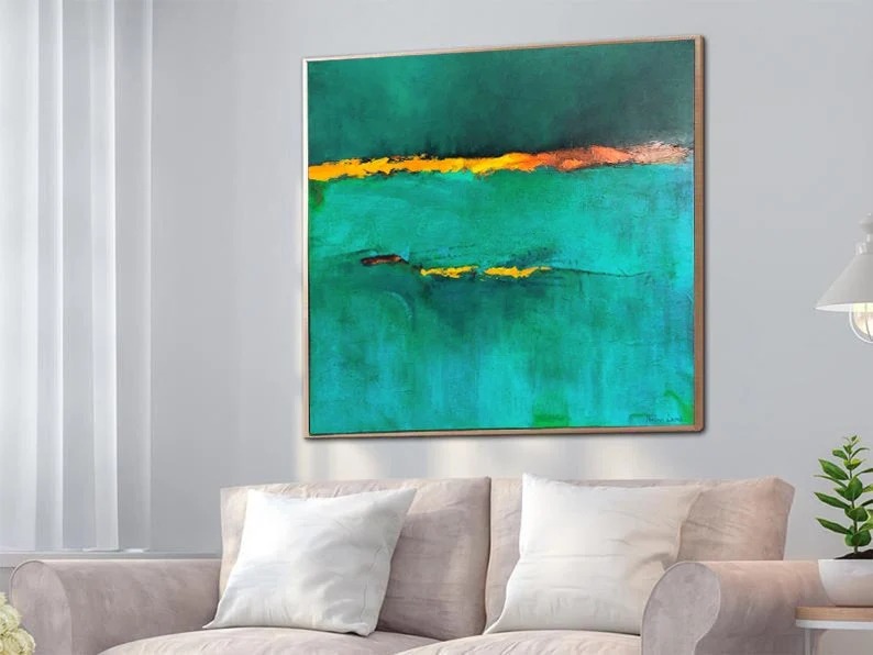 Entryway Hand-Painted Modern - handmade art gift for housewarming